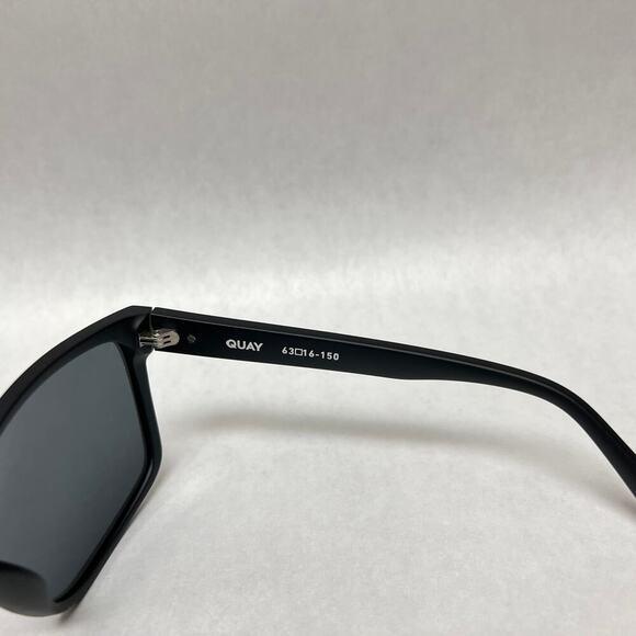 Quay Australia Thrill Ride Polarized Sunglasses Black Square